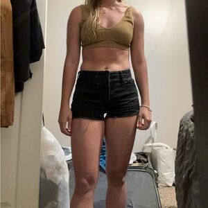 Jean shorts in black
